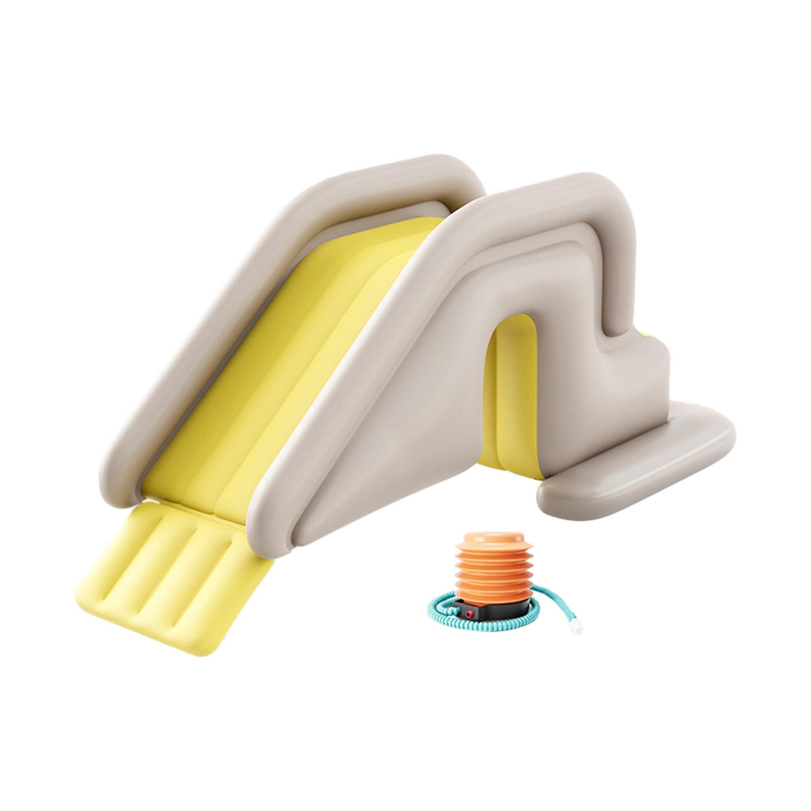 Harilla Aufblasbare Rutsche Kinder Spielplatzrutsche Wasserrutsche Kletterrutsche aus Robustem PVC mit Wasserbefüllbarem Sockel Und Kinderfreundlicher, GRAU