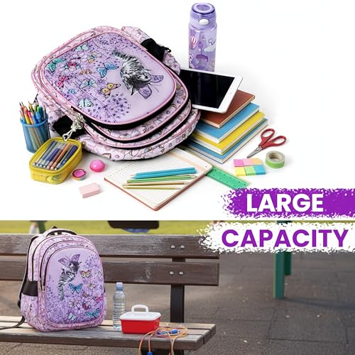 Image of Storite School Bag for Girls Kids 15L | 3D Cartoon Backpack Lightweight Water-Resistant | Multi-Compartment with Bottle Pocket | Cute Bag for Nursery & Primary