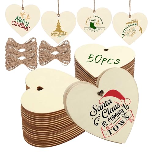 Corazones Madera,50 Piezas Corazones de Madera Manualidades para Adorno Bodas Decoracion Fiestas, Aniversarios