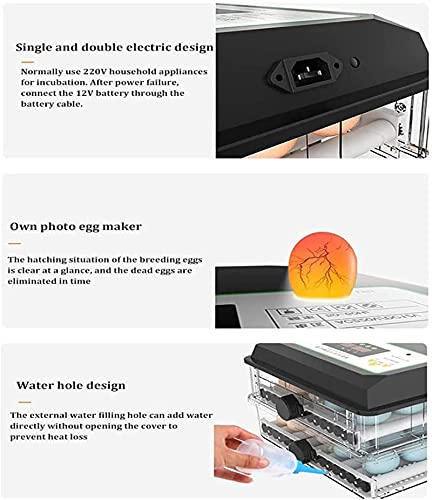 Ei incubator, broedende incubator 96 eieren met automatische Turner voor broedeier Turkije Goose Quail Ducks Chicken… - Afbeelding 3