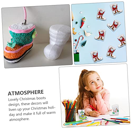 20pcs Polystyrene Froth Christmas Boots Craft Decorations for Holiday Party School Projects Creative Christmas Ornaments for Boys and Girls to Paint and Decorate3