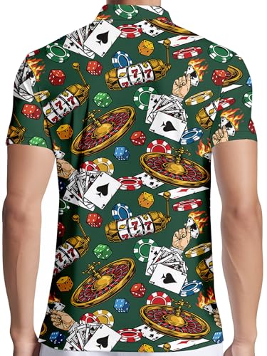 Image of PAGYMO Funny Golf Shirts for Men Crazy Printed Pattern Novelty Moisture Wicking Performance Mens Polo Shirt