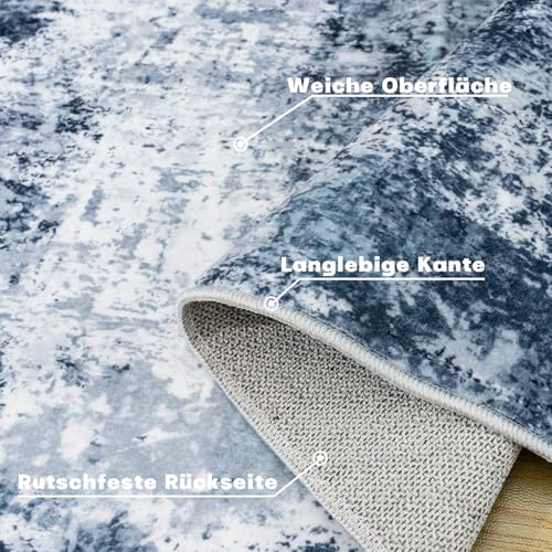 Chicnix Teppich Wohnzimmer 200x300, Großer Teppich Waschbar Kurzflor rutschfest Weich… – Ansicht 7