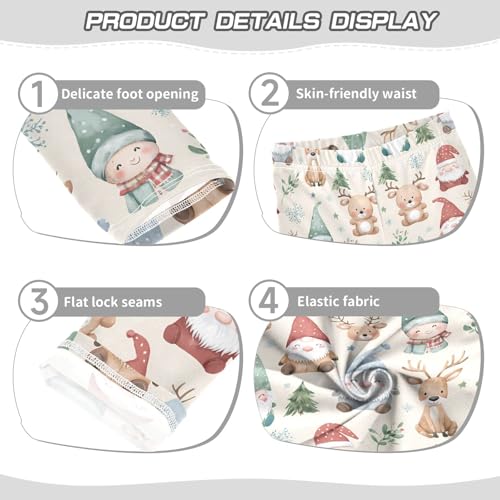 Girls' Athletic Leggings Ankle Length Yoga Dance Pants Kids Teen 4T Christmas Elves Deer Snowflakes Christmas Tree3