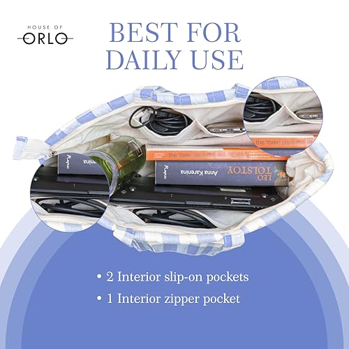 Image of Premium Cotton Waffle Quilted Tote Bag, Large Spacious Handbag for College, Office, Work, Travel, Shopping & Daily Use