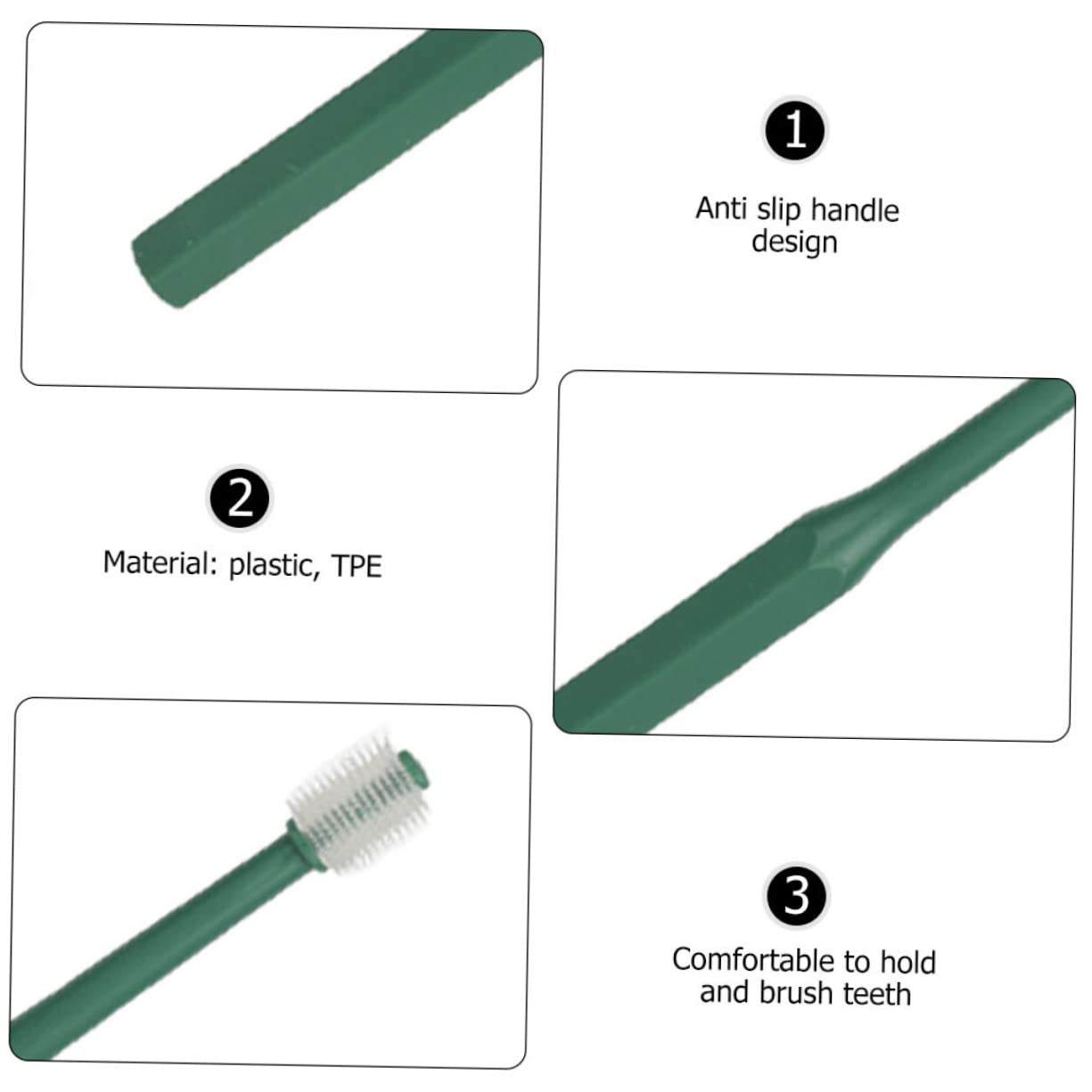 Angoily 12pezzi Spazzolini Da Denti Per Animali Domestici Plastica Per Pulizia Orale Di Cani e Gatti Manico Ergonomico e Antiscivolo Setole Morbide Per Gengive Delicate