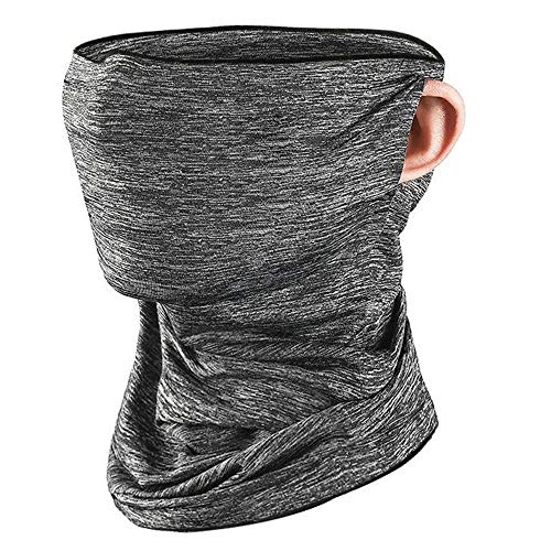 Yarrashop Bandana Tube Scarf for Men Women PM2.5 Filter Dustproof Neck Scarf Loop Scarf Balaclava Half Summer Cool Multifunctional Scarf for Biker Motorcycle Outdoor Sports Protection, mens, grey