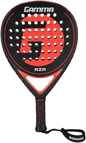 Gamma RZR - Raqueta de pádel  Forma de lágrima para potencia y control, textura de microcuentas para precisión y giro, raqueta ligera y duradera