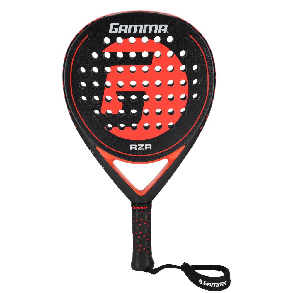 Gamma RZR Padel Racket – Teardrop Shape for Power & Control, Microbead Texture for Precision & Spin, Lightweight, Durable Racquet for Beginner to
