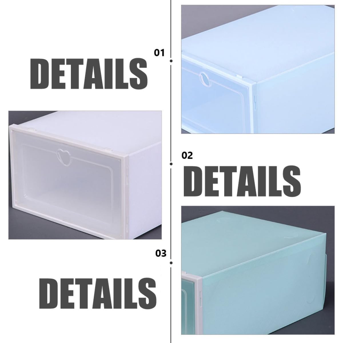 Set da 4 Scatole Porta Scarpe Trasparenti Coperchio Organizzatori per Scarpe in Plastica Spessa Contenitori di Stoccaggio Grandi Capacità per Casa e Armadio Design a Cassetto