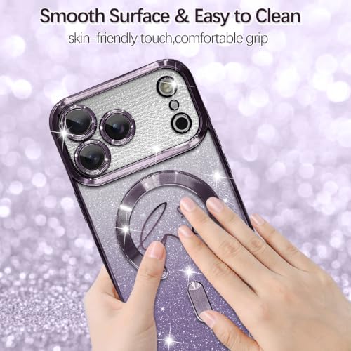 Image of ZIYE Magnetic Case Designed for iPhone 18 Pro Max Max Glitter Case -Purple