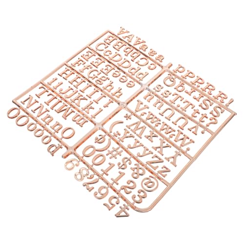 TOGEVAL Letras de Plástico Doradas para Tablero de Fieltro Juego de Números y Símbolos Intercambiables Accesorios para Tablón Pequeño de Mensajes Adecuado para Organización y