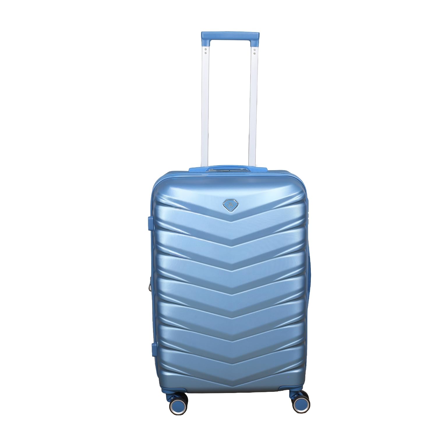 24" Medium Suitcase, Expandable Travel Suitcase with 4 Dual Spinner Wheels, Hard Shell ABS Hand Luggage Travel Trolley Case with Lock, Lightweight, Durable, Ice Blue, 85L