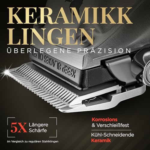 Fagaci Haarschneidemaschine Profi Mit Überlegene Präzision, 5-Fach Längere Schärfe Haarschneider Herren Akku Mit 2 Klingen: Fade & Taper, Professionelle Haarschneider Mit Bürstenloser Motor