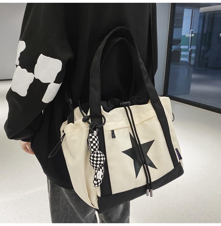 Bolso tote estético Y2K, bolso mensajero bonito y bolso cruzado con cordón para mujeres miniatura 3