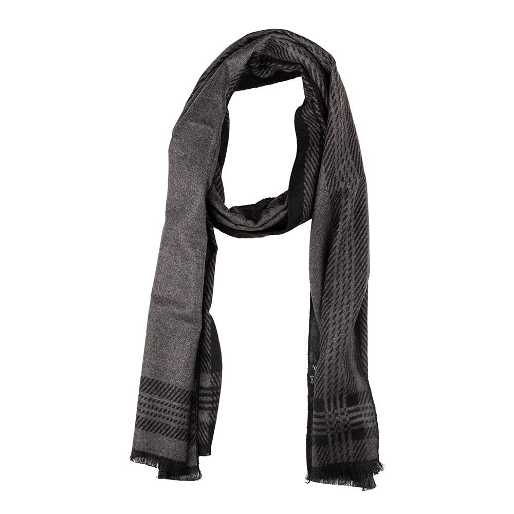 solid black wool scarf for men – soft & warm winter wrap, elegant formal & casual wear