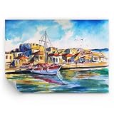 ARTTOR Carta da parati Vinile in TNT Premium Canvas - Porto Yacht Mare - 100x70 cm - Fotomurali Decorazione Murale Moderna Poster gigante XXL Decorazione da Muro Camera da letto - WF3AA100x70-5196