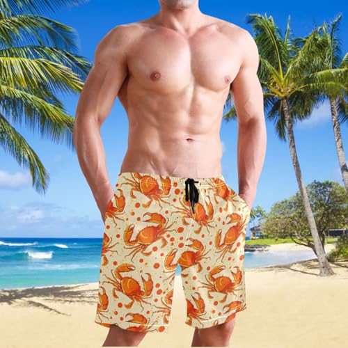 Men's Swim Trunks Red Crab Board Shorts Quick Dry Swimsuit Swimwear Holiday Party Bathing Suit4
