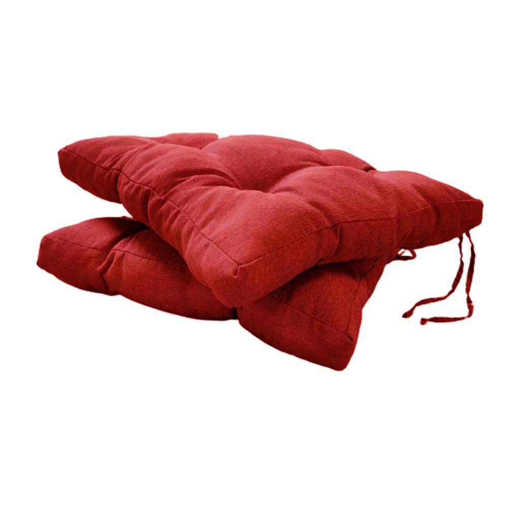 Pack de 2 Cojines para Sillas Acolchados 45 x 45 cm, Relleno de Algodón 5cm de altura, Efecto tridimensional, Cojin de silla Ideal para la decoracion de Cocina y Salones, Comedor y terrazas. (Rojo)