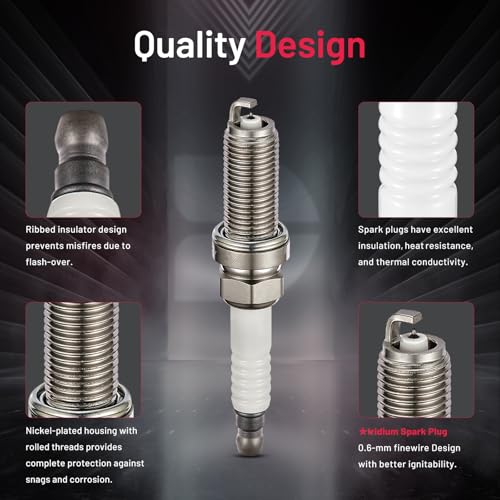 Image of BDFHYK Set of 4 Iridium Spark Plug Compatible with ILX TLX Accord Civic CT200h CX-3 Vibe iA xD Impreza Legacy Outback Corolla Prius Yaris Fit Forester Matrix,Engine Replacement for 93501 LKAR7BIX-11S