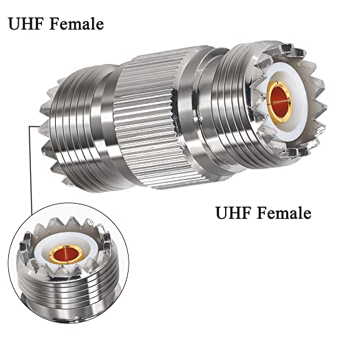 Adaptador coaxial UHF PL259 SO239 hembra x2 miniatura 5