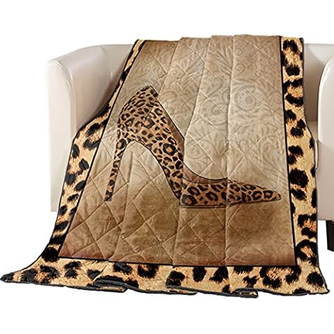 Big buy store Thin Comforter Bedspread Throw Blanket Brown Wild Leopard Print High Heel Lightweight Reversible Bedding Quilt Sexy Women Quilted Coverlet for Couch Sofa Living Room 90x102 inch (King) Cover