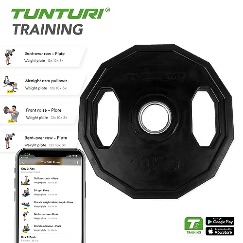 Tunturi-Fitness 14TUSCL275 Plaques en Caoutchouc Olympiques 10,0 kg, Unique – Image 4