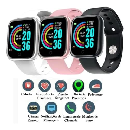Relógio Smartwatch D20 com Bluetooh resistente a água para Android/IOS