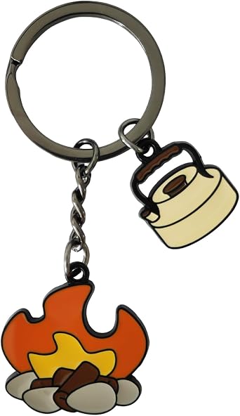 ROSTIVO Bonfire & Kettle Keychain Camping, Hiking, Outdoor Travel Accessories & Gifts