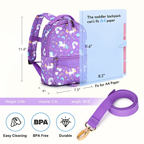 Mommore Fashion Toddler Backpack Travel Kids Backpack With Small Toddler Leash Unicorn Preschool Backpack #TOP5