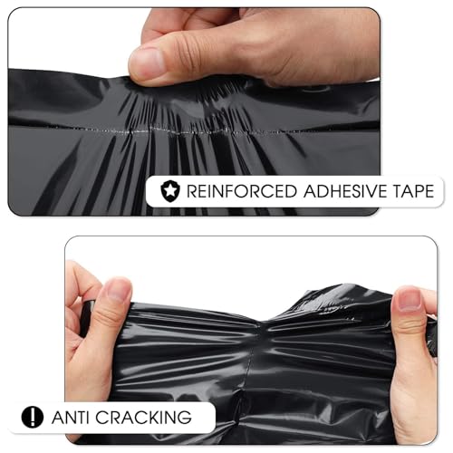 Image of Metronic Poly Mailers 19x24 500PC Large Shipping Bags Envelopes Mailers with Self Adhesive Waterproof and Tear-Proof Postal Bags in Black