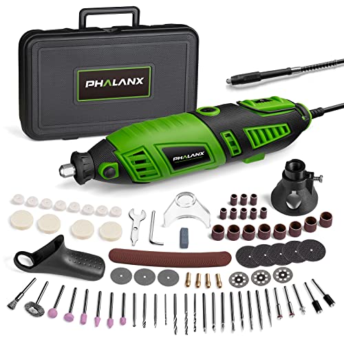 180W Rotary Tool Kit, 1.5-Amp PHALANX 7 Variable Speed with Flex Shaft, 8000-32000RPM Rotary Multi-Tool& 139pcs Accessories Kit, Power Multiuse Set Prefect for Crafting Projects and DIY Creations