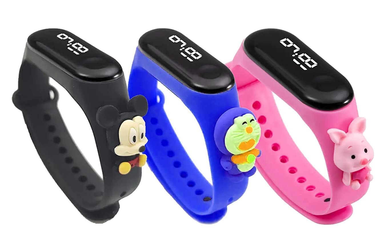 ZOVUTA Led Watch Return Gifts for Kids-3 Pcs Digital Waterproof Wrist Watches for Kids | Best Birthday Return Gifts for Kids | Age - 6 to 14 Years(Multicolor) (B0CGM9GGBZ) Amazon Price History, Amazon Price Tracker