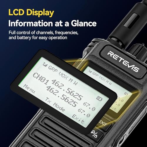 Image of Retevis RT86S (2nd Gen RT86) Walkie Talkie Long Range,Professional 2 Way Radio with Mic,Group Call,Heavy Duty,LCD Display,2600mAh Type-C,GMRS Two Way Radio for Distribution Center Logistics(10Pack)