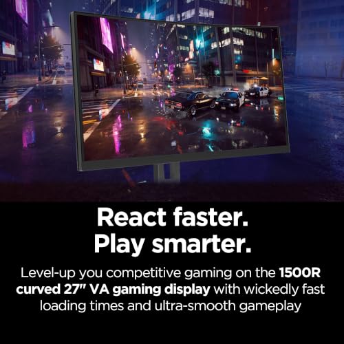 Image of Lenovo Legion 27-2c - Gaming Monitor - 27 inch Curved FHD Display with Fast VA Panel - 280Hz Refresh Rate - AMD FreeSync Premium and VESA Adaptive Sync - 0.5ms MPRT Response Time - Eclipse Black