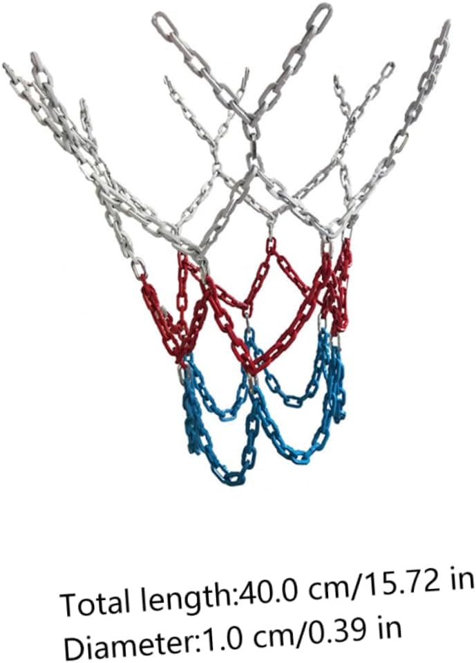 1pc Tricolor Basketball Net Chain Mesh for Use Easy Installation High Density Material Basketball Accessory for Enthusiasts