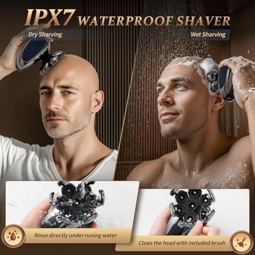 Image of Head Shavers for Bald Men, Professional 5-in-1 Electric Head Shaver Grooming Kit, 7D Floating Wet & Dry Electric Razor for Bald Heads with LED Smart Display & Type-C Charging for Hair /Face /Beard
