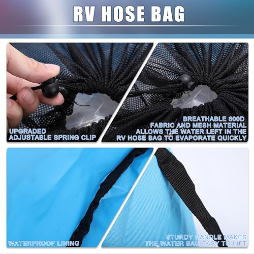 Image of RV Sewer Hose Storage Bag Waterproof RV Hose Storage Organizer Bag RV Accessories Bag Camper for Utility Bag Blue