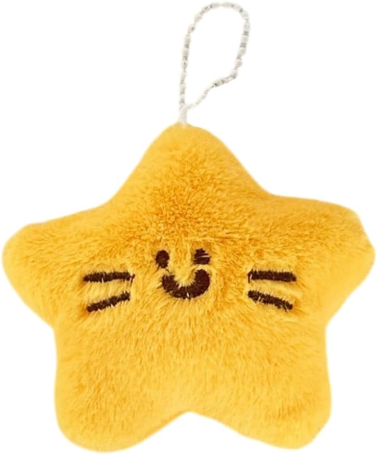 Cute Star Charm Plush Keyring Bag Accessory For Women Girls