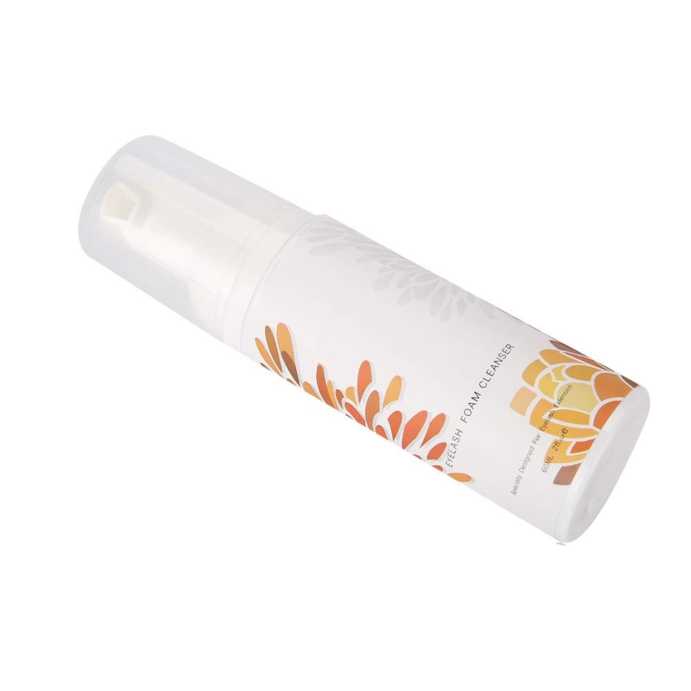 Limpiador de pestañas de espuma de 60 ml, limpiador de pestañas, removedores de maquillaje, removedores de maquillaje de ojos, champú y cepillo perfecto para uso en salón y cuidado del hogar [02]