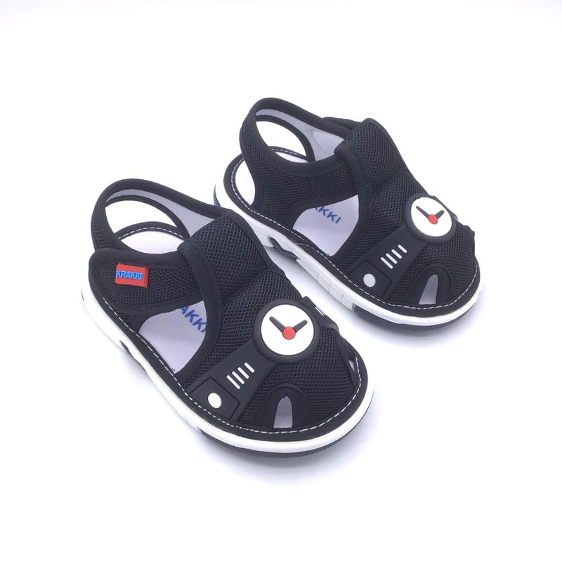 KRAKKI Cotton Early Walkers Unisex Child Extra Comfort Musical Sandals (21-24 Month_Black) (B0CGLRK2SJ) Amazon Price History, Amazon Price Tracker