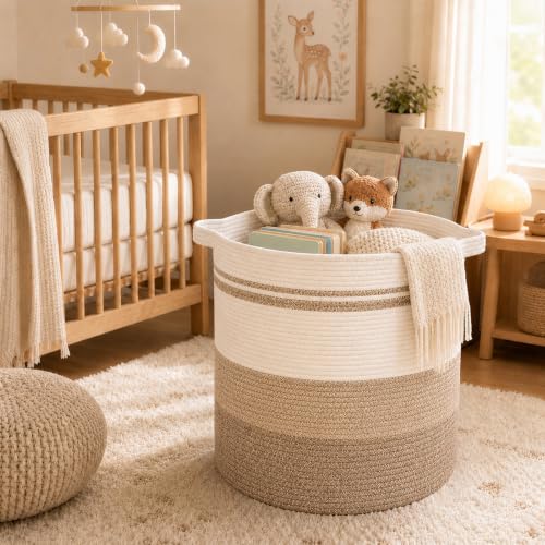 Image of OIAHOMY 80L Laundry Basket Laundry Hamper Nursery Hamper Gradient Yellow | Tall Dirty Clothes Hamper with Handle,Blanket Basket,Decorative Basket for Living Room,Storage Basket,Toy Storage