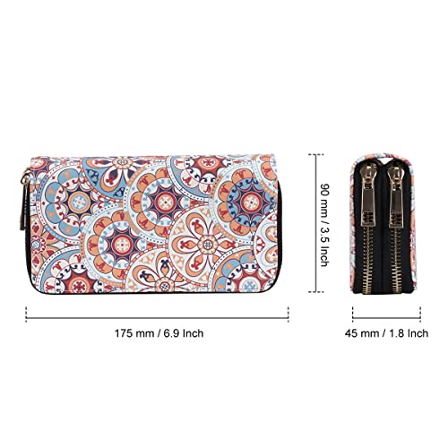 Image of XEYOU Double Zipper Long Clutch Wallet Cellphone Wallet for Women with Removable Wristlet Strap for Credit Card, Cash, Coin, Bill