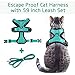 rabbitgoo Cat Harness and Leash for Walking, Escape Proof Soft Adjustable Vest Harnesses for Cats, Easy Control Breathable Reflective Strips Jacket, Emerald, XS