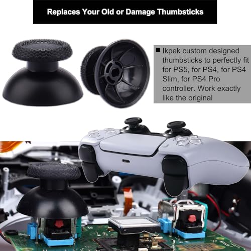 image for IKPEK 6 Pack Analog 3D Joysticks Replacement for PS5 Controller, Joyst