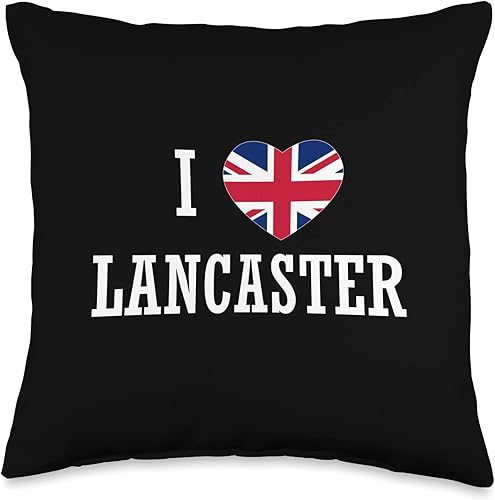 Miniatura 4 de I Love Lancaster England Union Jack Flag Heart English Throw Pillow, 18x18, Multicolor