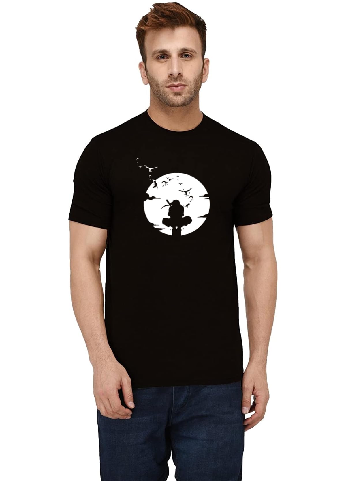 Be CrazyGlow in Dark Tshirts for Men and Women Regular Fit Black Colour T Shirt Unisex Pure Cotton Casual Wear Round Neck T-Shirt