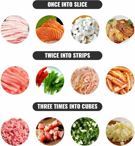 BTOIASYHF Cortadora De Carne Comercial 3 En 1 (Rebanar + Triturar + Cortar En Dados), Cortadora Eléctrica De Alta Potencia Totalmente Automática, Puerto De Alimentación De 115 Mm,1100W-21mm - imagen 2