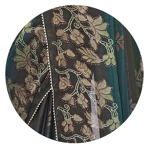 Image of MIRCHI FASHION Saree for Woman Chiffon Foil Work Floral Printed | Ethnic Sari for Function and Farewell with Unstitched Blouse Piece (Available in 15 Colors)
