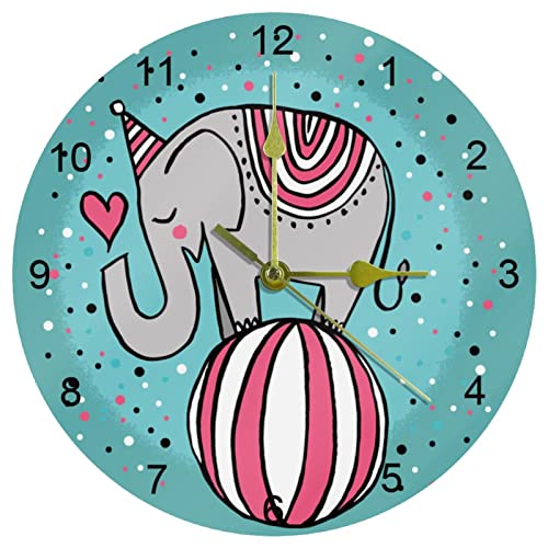 Horloge murale éléphant de cirque pour décoration d'intérieur